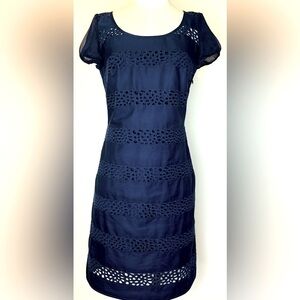 Escada  Sport Women’s Navy Cotton Short Sleeve Open Design Dress Size 34…
